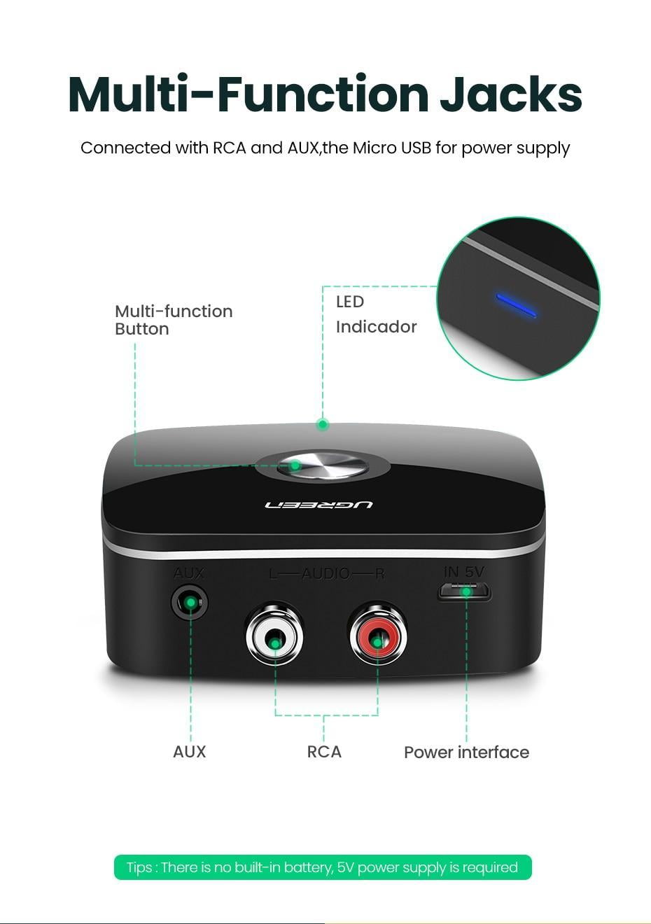 Wireless Bluetooth 5.0 Receiver Wireless Bluetooth 5.0 Receiver